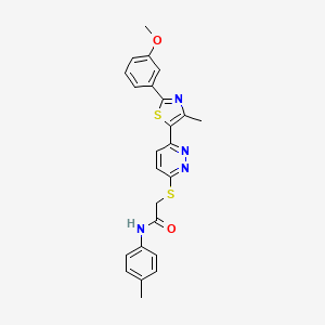 molecular formula C24H22N4O2S2 B2874806 2-((6-(2-(3-methoxyphenyl)-4-methylthiazol-5-yl)pyridazin-3-yl)thio)-N-(p-tolyl)acetamide CAS No. 923172-66-1