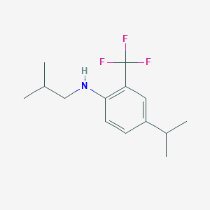 molecular formula C14H20F3N B2874809 N-(2-Methylpropyl)-4-propan-2-yl-2-(trifluoromethyl)aniline CAS No. 1397239-07-4