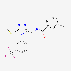 3-methyl-N-[[5-methylsulfanyl-4-[3-(trifluoromethyl)phenyl]-1,2,4-triazol-3-yl]methyl]benzamide