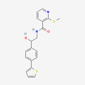 molecular formula C19H18N2O2S2 B2874812 N-[2-Hydroxy-2-(4-thiophen-2-ylphenyl)ethyl]-2-methylsulfanylpyridine-3-carboxamide CAS No. 2380184-86-9