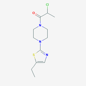 molecular formula C12H18ClN3OS B2874815 2-Chloro-1-[4-(5-ethyl-1,3-thiazol-2-yl)piperazin-1-yl]propan-1-one CAS No. 2411271-94-6
