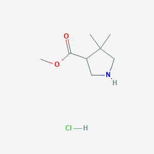 molecular formula C8H16ClNO2 B2874818 Methyl 4,4-dimethylpyrrolidine-3-carboxylate hydrochloride CAS No. 2306277-57-4