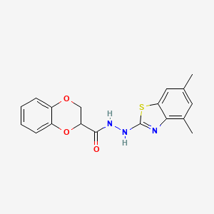 molecular formula C18H17N3O3S B2874820 N'-(4,6-dimethyl-1,3-benzothiazol-2-yl)-2,3-dihydro-1,4-benzodioxine-2-carbohydrazide CAS No. 851987-42-3