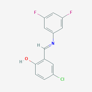 molecular formula C13H8ClF2NO B2874821 4-chloro-2-{(E)-[(3,5-difluorophenyl)imino]methyl}phenol CAS No. 1224018-88-5