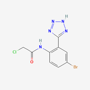 molecular formula C9H7BrClN5O B2874826 N-[4-Bromo-2-(2H-tetrazol-5-yl)phenyl]-2-chloroacetamide CAS No. 2411292-27-6