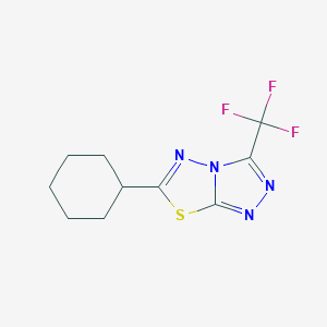 molecular formula C10H11F3N4S B287483 6-Cyclohexyl-3-(trifluoromethyl)[1,2,4]triazolo[3,4-b][1,3,4]thiadiazole 