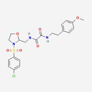 N1-((3-((4-chlorophenyl)sulfonyl)oxazolidin-2-yl)methyl)-N2-(4-methoxyphenethyl)oxalamide