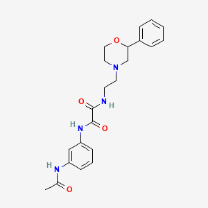 molecular formula C22H26N4O4 B2874838 N1-(3-acetamidophenyl)-N2-(2-(2-phenylmorpholino)ethyl)oxalamide CAS No. 953941-28-1