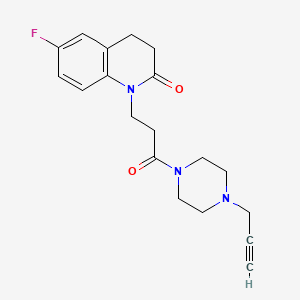 6-Fluoro-1-[3-oxo-3-(4-prop-2-ynylpiperazin-1-yl)propyl]-3,4-dihydroquinolin-2-one