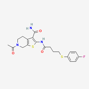 6-Acetyl-2-(4-((4-fluorophenyl)thio)butanamido)-4,5,6,7-tetrahydrothieno[2,3-c]pyridine-3-carboxamide