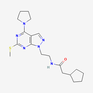 2-cyclopentyl-N-(2-(6-(methylthio)-4-(pyrrolidin-1-yl)-1H-pyrazolo[3,4-d]pyrimidin-1-yl)ethyl)acetamide