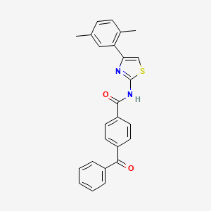 molecular formula C25H20N2O2S B2874855 4-benzoyl-N-[4-(2,5-dimethylphenyl)-1,3-thiazol-2-yl]benzamide CAS No. 312743-78-5