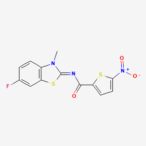 molecular formula C13H8FN3O3S2 B2874861 (E)-N-(6-fluoro-3-methylbenzo[d]thiazol-2(3H)-ylidene)-5-nitrothiophene-2-carboxamide CAS No. 477511-59-4