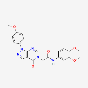 molecular formula C22H19N5O5 B2874863 N-(2,3-dihydro-1,4-benzodioxin-6-yl)-2-[1-(4-methoxyphenyl)-4-oxopyrazolo[3,4-d]pyrimidin-5-yl]acetamide CAS No. 841212-72-4