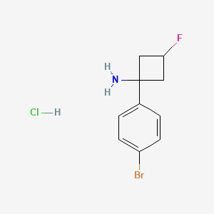 molecular formula C10H12BrClFN B2874869 1-(4-溴苯基)-3-氟环丁-1-胺盐酸盐 CAS No. 2094461-96-6