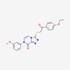 molecular formula C22H20N4O4S B2874878 3-{[2-(4-ethoxyphenyl)-2-oxoethyl]thio}-7-(3-methoxyphenyl)[1,2,4]triazolo[4,3-a]pyrazin-8(7H)-one CAS No. 1242874-07-2