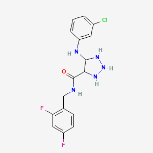molecular formula C16H12ClF2N5O B2874885 5-[(3-chlorophenyl)amino]-N-[(2,4-difluorophenyl)methyl]-1H-1,2,3-triazole-4-carboxamide CAS No. 1291854-53-9