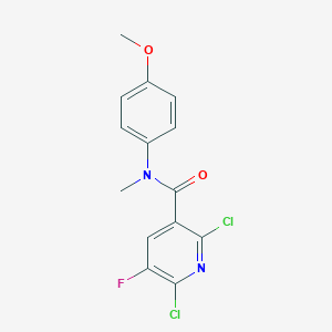 molecular formula C14H11Cl2FN2O2 B287490 2,6-dichloro-5-fluoro-N-(4-methoxyphenyl)-N-methylnicotinamide 