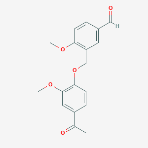 molecular formula C18H18O5 B2874900 3-[(4-Acetyl-2-methoxyphenoxy)methyl]-4-methoxybenzaldehyde CAS No. 893732-54-2