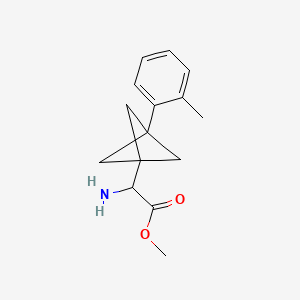 molecular formula C15H19NO2 B2874901 Methyl 2-amino-2-[3-(2-methylphenyl)-1-bicyclo[1.1.1]pentanyl]acetate CAS No. 2287262-61-5