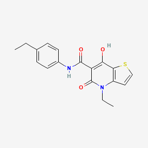 molecular formula C18H18N2O3S B2874902 4-ethyl-N-(4-ethylphenyl)-7-hydroxy-5-oxo-4,5-dihydrothieno[3,2-b]pyridine-6-carboxamide CAS No. 1251572-16-3