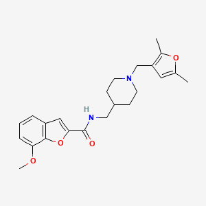 molecular formula C23H28N2O4 B2874906 N-((1-((2,5-dimethylfuran-3-yl)methyl)piperidin-4-yl)methyl)-7-methoxybenzofuran-2-carboxamide CAS No. 1235063-88-3