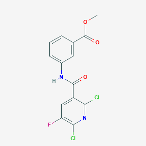 molecular formula C14H9Cl2FN2O3 B287491 Methyl3-{[(2,6-dichloro-5-fluoro-3-pyridinyl)carbonyl]amino}benzoate 