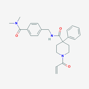 N-[[4-(Dimethylcarbamoyl)phenyl]methyl]-4-phenyl-1-prop-2-enoylpiperidine-4-carboxamide