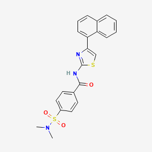 molecular formula C22H19N3O3S2 B2874913 4-(N,N-dimethylsulfamoyl)-N-(4-(naphthalen-1-yl)thiazol-2-yl)benzamide CAS No. 313662-05-4