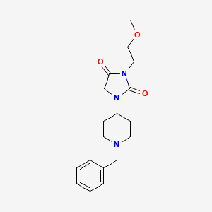 molecular formula C19H27N3O3 B2874916 3-(2-Methoxyethyl)-1-(1-(2-methylbenzyl)piperidin-4-yl)imidazolidine-2,4-dione CAS No. 2034605-81-5