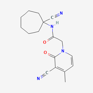 molecular formula C17H20N4O2 B2874918 N-(1-Cyanocycloheptyl)-2-(3-cyano-4-methyl-2-oxopyridin-1-yl)acetamide CAS No. 1645440-27-2