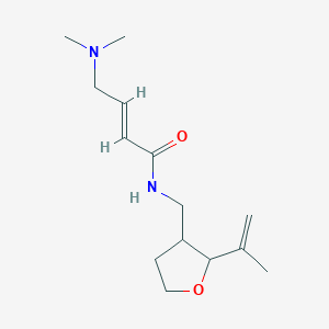 (E)-4-(Dimethylamino)-N-[(2-prop-1-en-2-yloxolan-3-yl)methyl]but-2-enamide