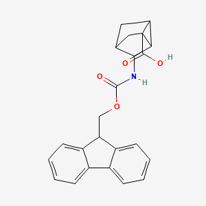 molecular formula C23H21NO4 B2874922 3-(9H-Fluoren-9-ylmethoxycarbonylamino)tricyclo[2.2.1.02,6]heptane-1-carboxylic acid CAS No. 2503207-74-5