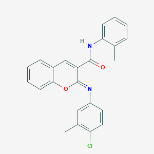 molecular formula C24H19ClN2O2 B2874927 (2Z)-2-[(4-chloro-3-methylphenyl)imino]-N-(2-methylphenyl)-2H-chromene-3-carboxamide CAS No. 1327171-48-1