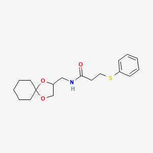 N-(1,4-dioxaspiro[4.5]decan-2-ylmethyl)-3-(phenylthio)propanamide