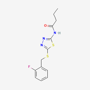 N-[5-[(2-fluorophenyl)methylsulfanyl]-1,3,4-thiadiazol-2-yl]butanamide