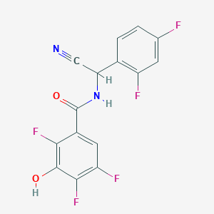 molecular formula C15H7F5N2O2 B2874952 N-[Cyano-(2,4-difluorophenyl)methyl]-2,4,5-trifluoro-3-hydroxybenzamide CAS No. 1645421-01-7