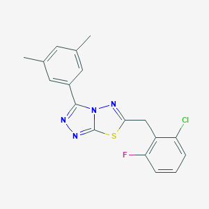 molecular formula C18H14ClFN4S B287496 6-(2-Chloro-6-fluorobenzyl)-3-(3,5-dimethylphenyl)[1,2,4]triazolo[3,4-b][1,3,4]thiadiazole 