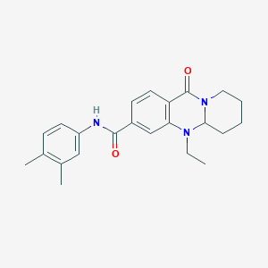N-(3,4-dimethylphenyl)-5-ethyl-11-oxo-5,6,7,8,9,11-hexahydro-5aH-pyrido[2,1-b]quinazoline-3-carboxamide