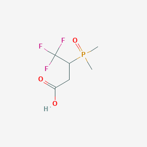 molecular formula C6H10F3O3P B2874965 3-Dimethylphosphoryl-4,4,4-trifluorobutanoic acid CAS No. 2445786-55-8