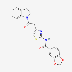 N-(4-(2-(indolin-1-yl)-2-oxoethyl)thiazol-2-yl)benzo[d][1,3]dioxole-5-carboxamide