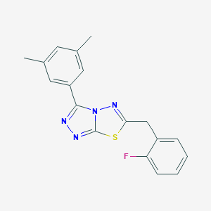 molecular formula C18H15FN4S B287497 3-(3,5-Dimethylphenyl)-6-(2-fluorobenzyl)[1,2,4]triazolo[3,4-b][1,3,4]thiadiazole 