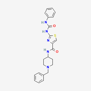 molecular formula C23H25N5O2S B2874971 N-(1-benzylpiperidin-4-yl)-2-(3-phenylureido)thiazole-4-carboxamide CAS No. 941927-00-0