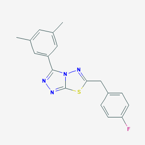 molecular formula C18H15FN4S B287498 3-(3,5-Dimethylphenyl)-6-(4-fluorobenzyl)[1,2,4]triazolo[3,4-b][1,3,4]thiadiazole 