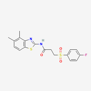 N-(4,5-dimethylbenzo[d]thiazol-2-yl)-3-((4-fluorophenyl)sulfonyl)propanamide