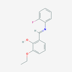 2-ethoxy-6-{(E)-[(2-fluorophenyl)imino]methyl}phenol