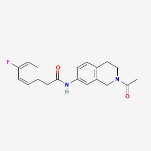 molecular formula C19H19FN2O2 B2874989 N-(2-acetyl-1,2,3,4-tetrahydroisoquinolin-7-yl)-2-(4-fluorophenyl)acetamide CAS No. 955681-21-7