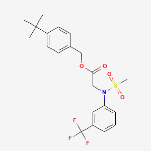 molecular formula C21H24F3NO4S B2874992 4-(Tert-butyl)benzyl 2-[(methylsulfonyl)-3-(trifluoromethyl)anilino]acetate CAS No. 339019-20-4