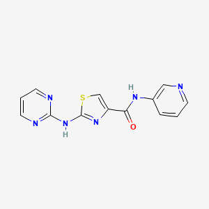 molecular formula C13H10N6OS B2874995 N-(pyridin-3-yl)-2-(pyrimidin-2-ylamino)thiazole-4-carboxamide CAS No. 1251551-37-7