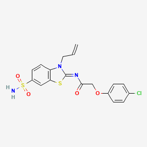 (Z)-N-(3-allyl-6-sulfamoylbenzo[d]thiazol-2(3H)-ylidene)-2-(4-chlorophenoxy)acetamide